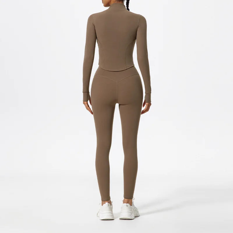 Solid Color Yoga Women's Outer Wear Sports High Waist