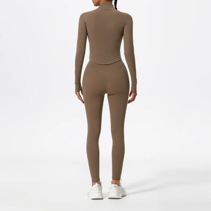 Solid Color Yoga Women's Outer Wear Sports High Waist