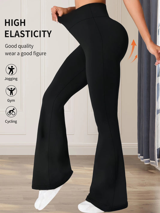 Women's high waisted tight fitting flared pants