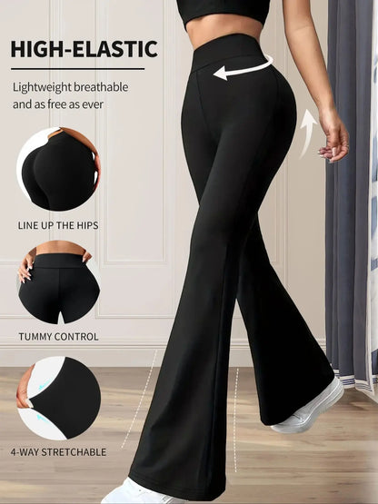 Women's high waisted tight fitting flared pants