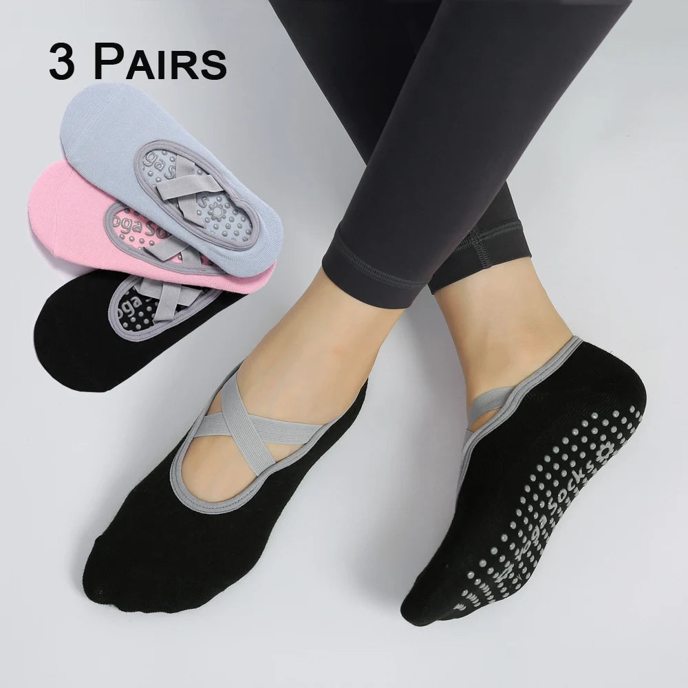 Yoga Socks for Women Fitness Ballet Dance Workout Sport Socks Slipper